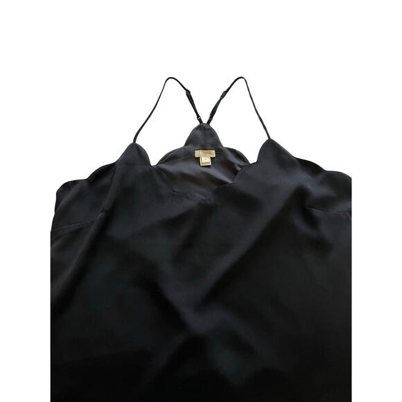 J.Crew | Size 14 Scalloped Black Spaghetti String Flowy Top - Picture 5 of 6